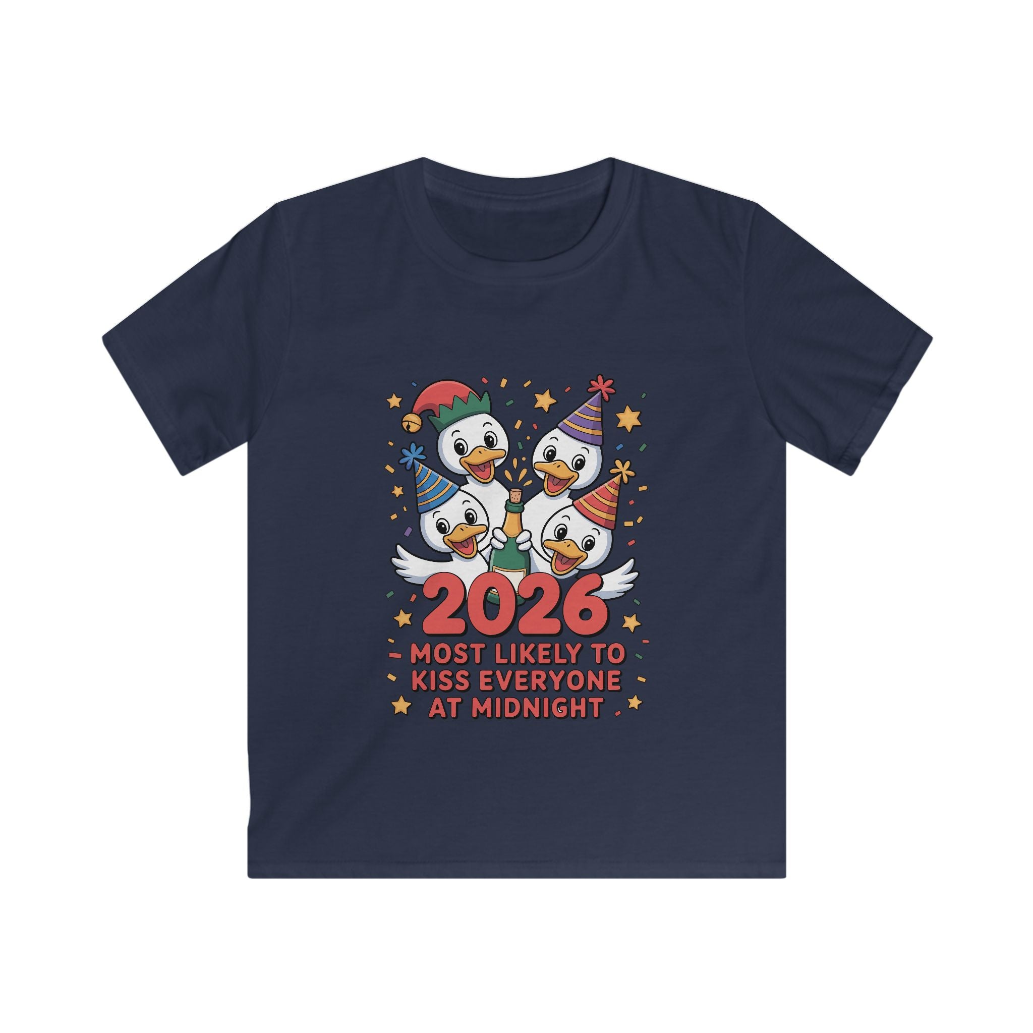 Cute Duck New Year Kids Tee — “New Year, New Toppings!”