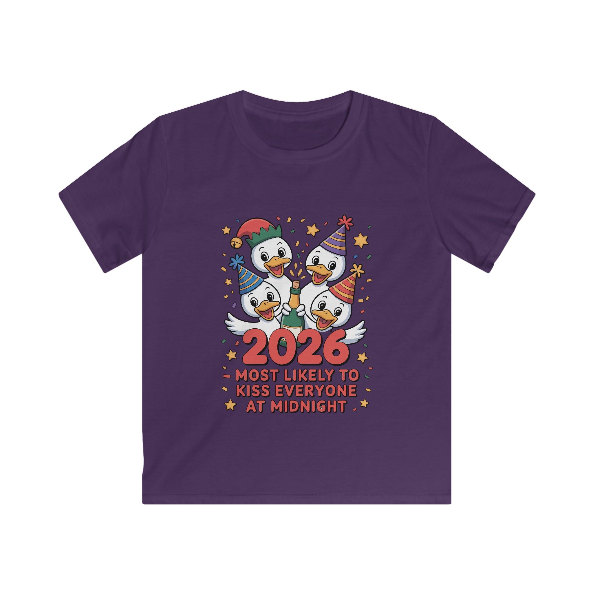 Cute Duck New Year Kids Tee — “New Year, New Toppings!”