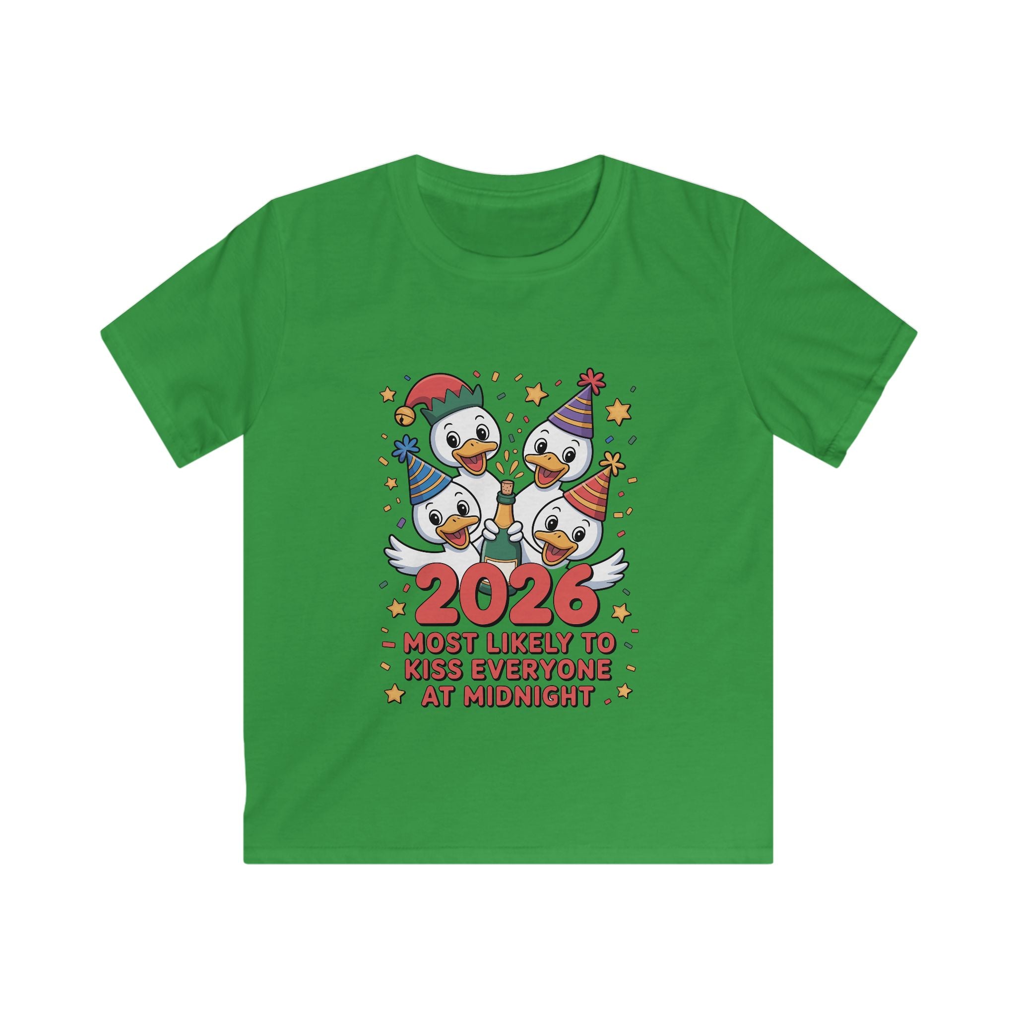 Cute Duck New Year Kids Tee — “New Year, New Toppings!”