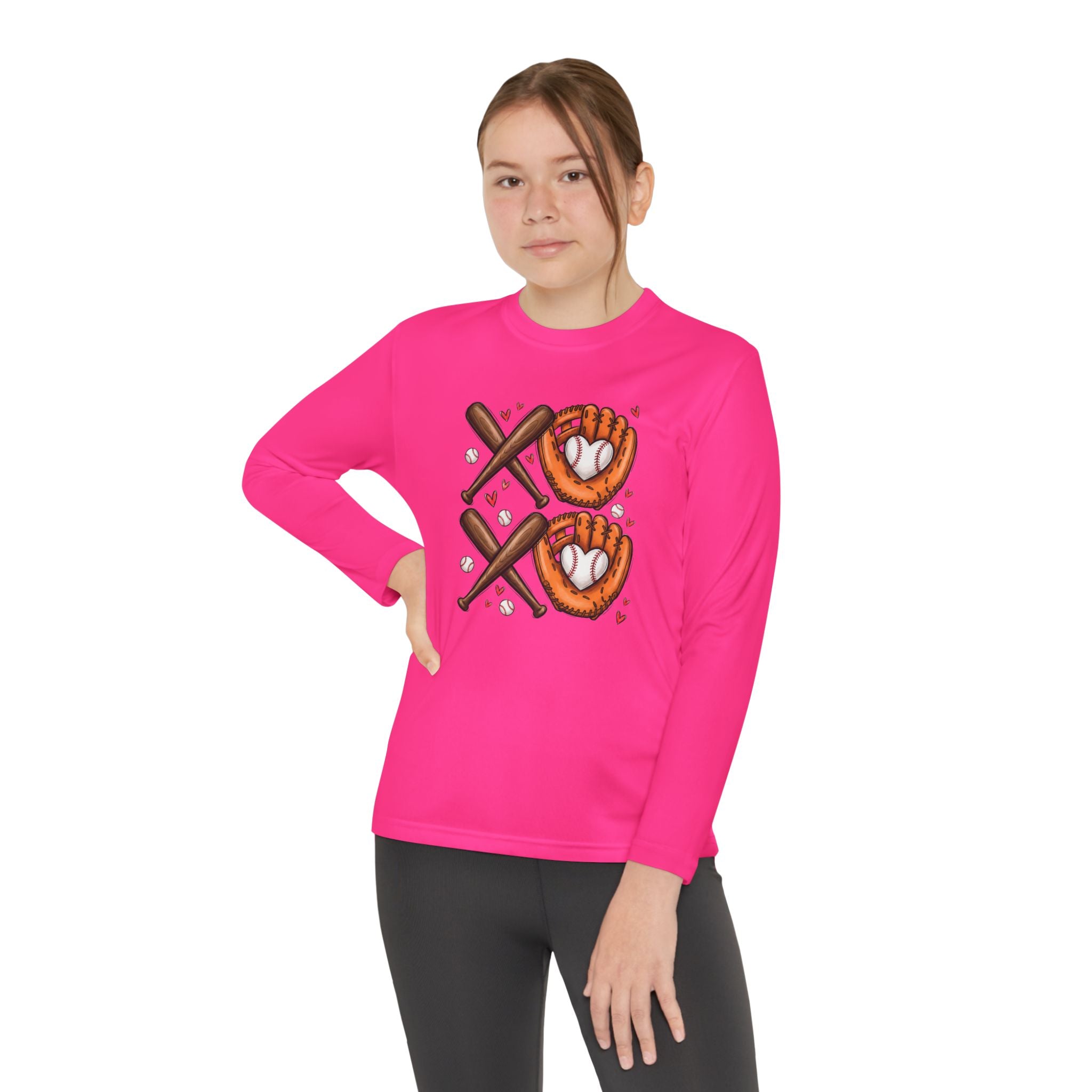 Baseball Glove & Bat Youth  Long Sleeve Tee
