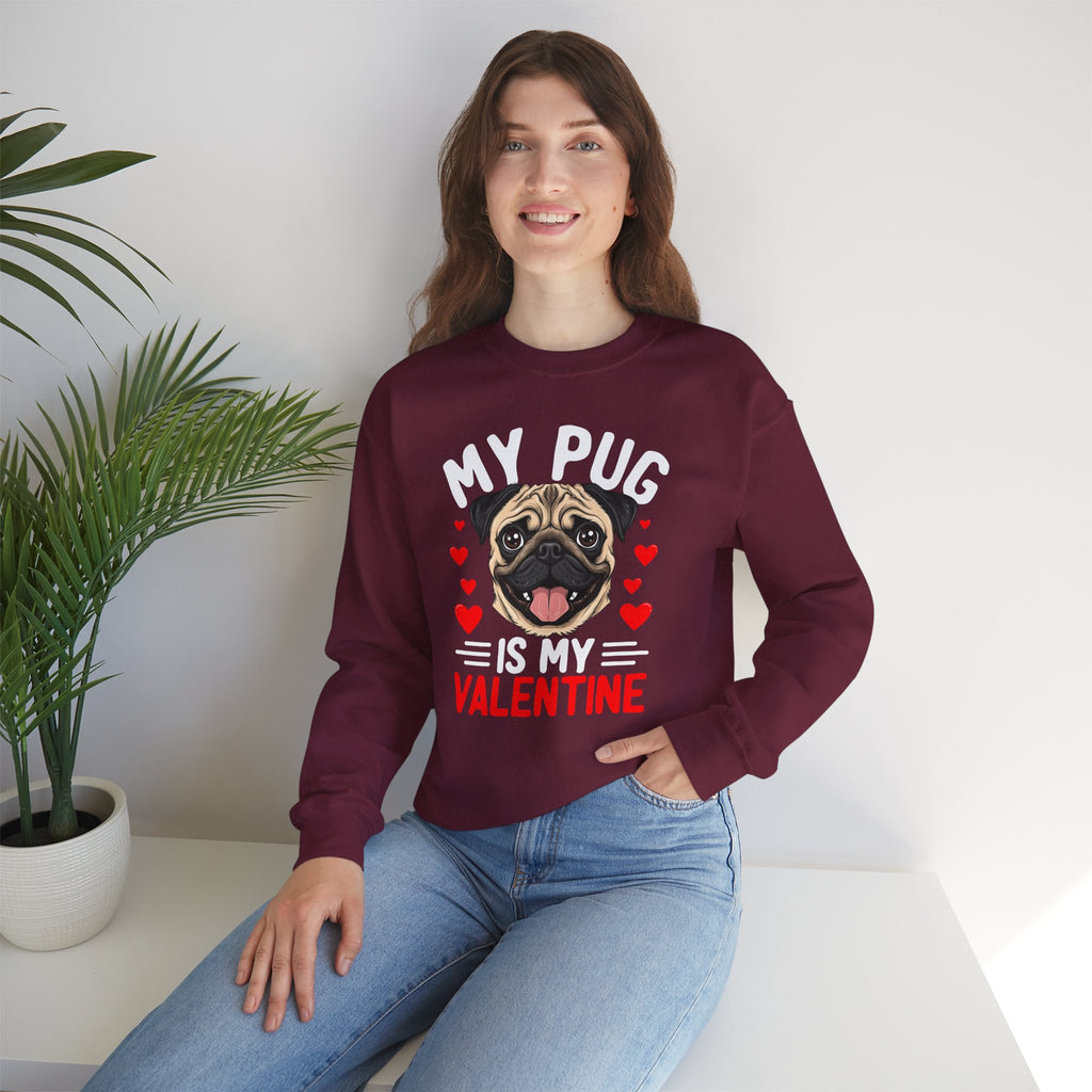 My Pug Is My Valentine Crewneck Sweatshirt