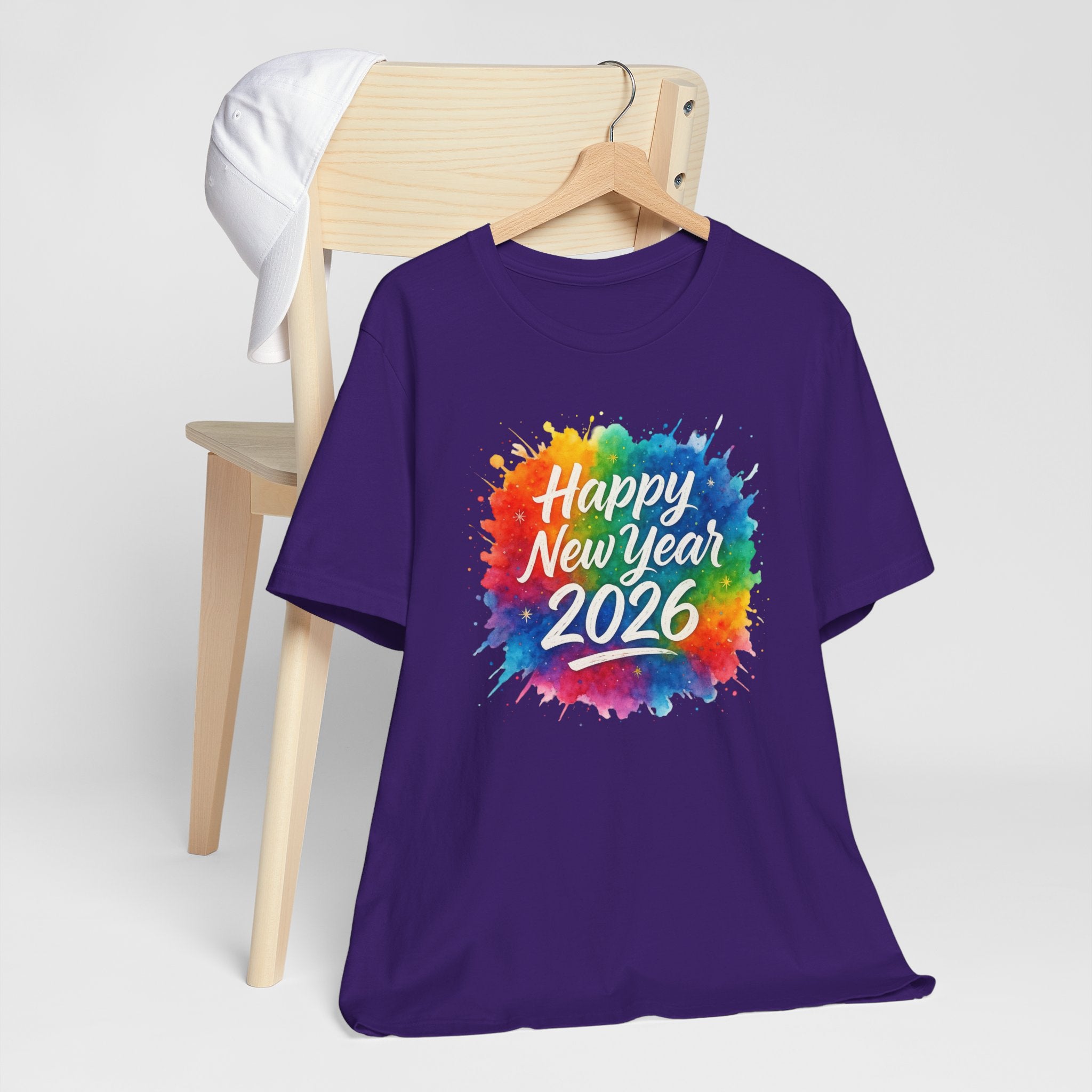 Watercolor Splash Happy New Year 2026 T-Shir