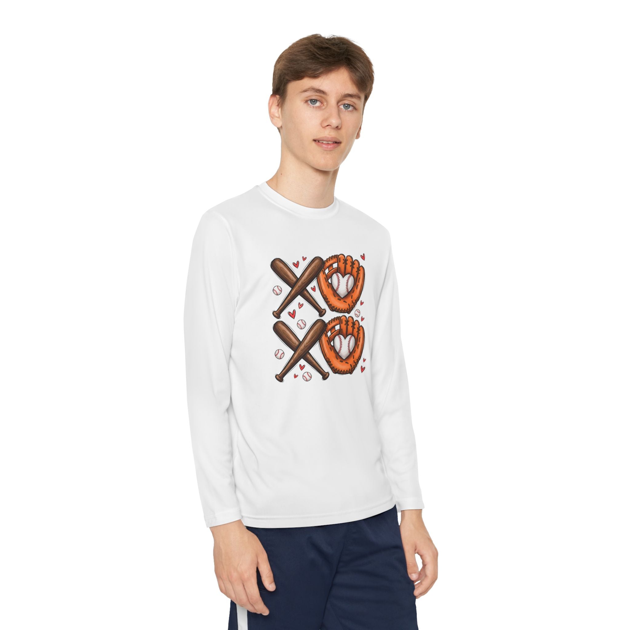 Baseball Glove & Bat Youth  Long Sleeve Tee
