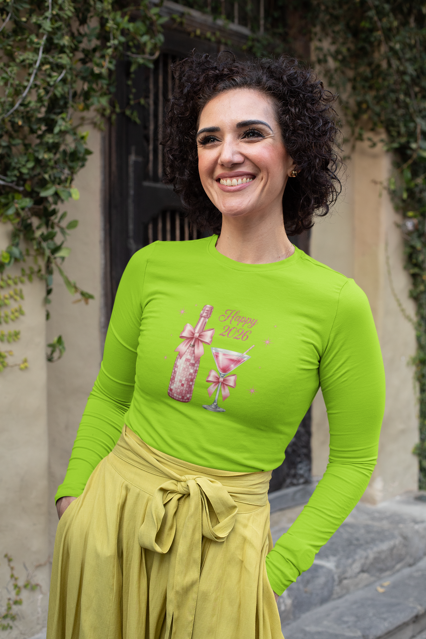 Happy 2026 Champagne & Cocktail Long Sleeve Tee