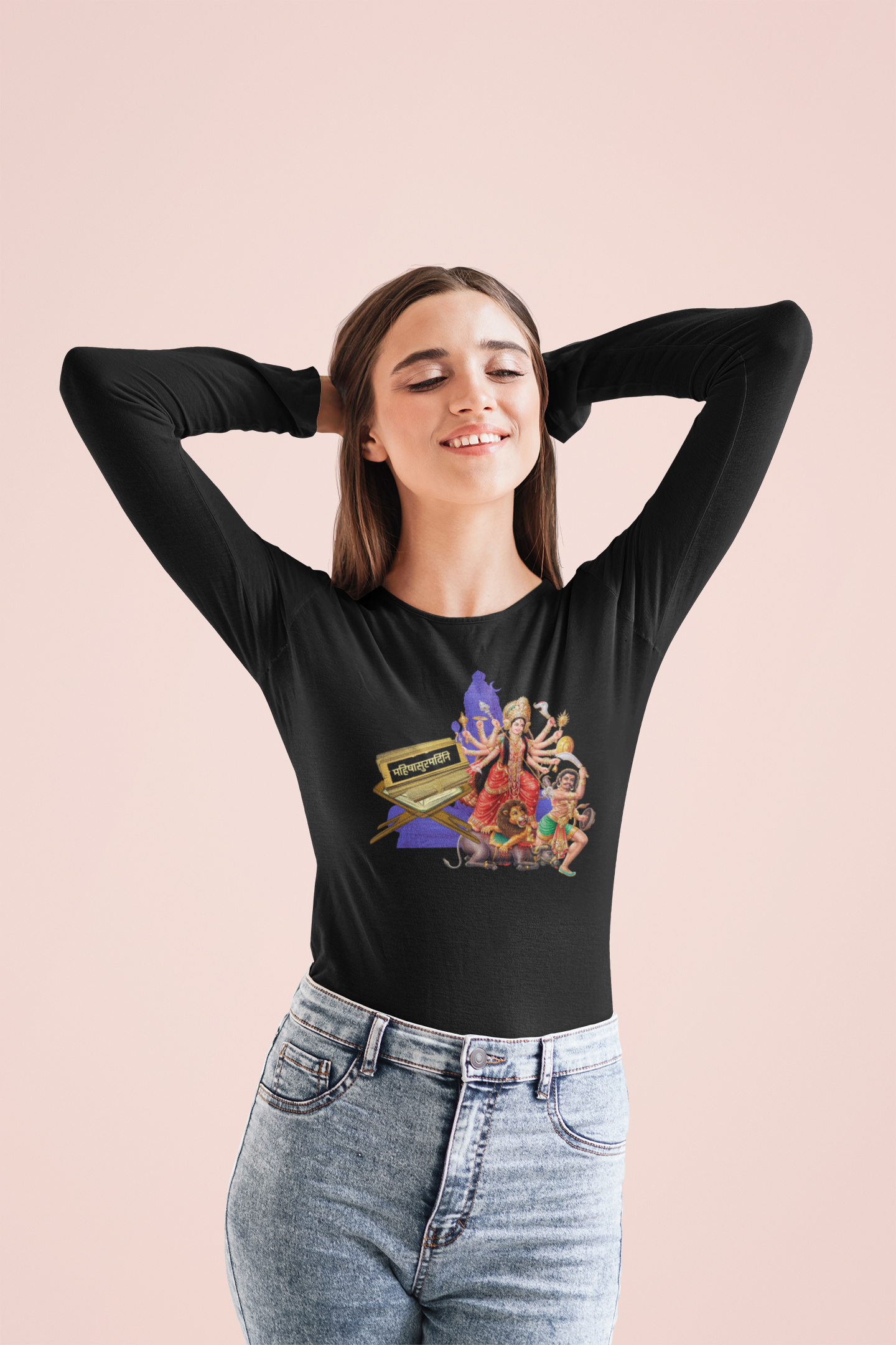 Mahishasura Mardini  Sanskrit Long Sleeve Tee