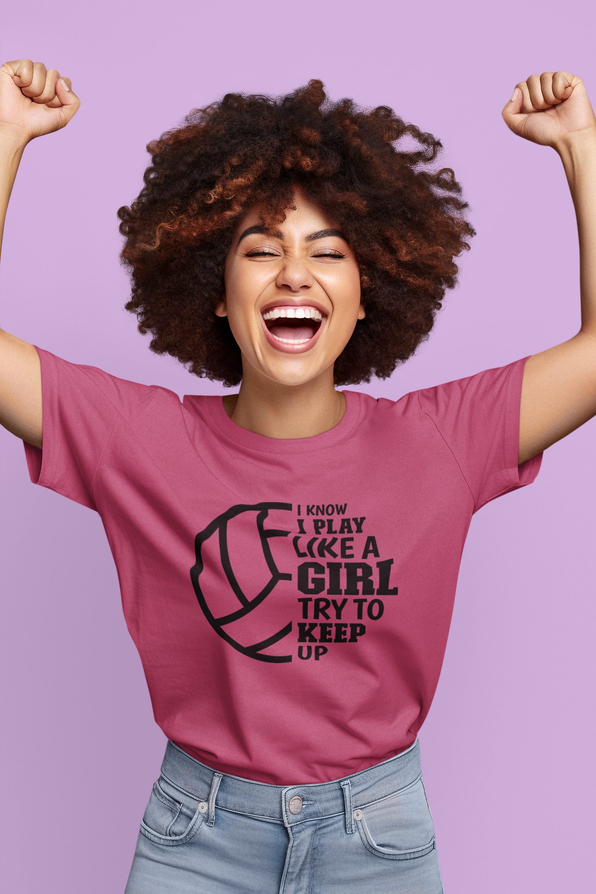 Play Like a Girl Keep Up Volleyball Tee